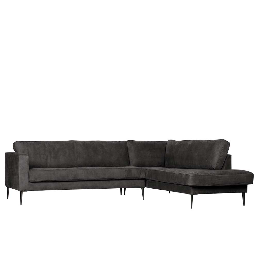 275 cm breite L-Couch in dunklem Grau - Lucelo