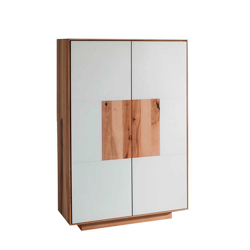 72x112 Design Schuhschrank in Weiß Glas - Mandrey I