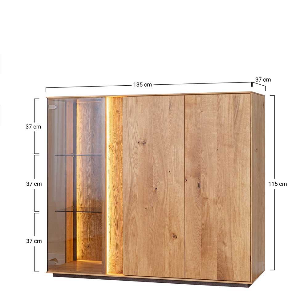 Wohnzimmerschrank mit Glas und LED Licht - Cocondar