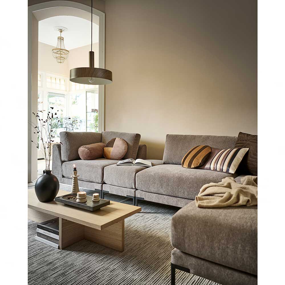 Sofa aus Modulen in Taupe Stoff - Birte