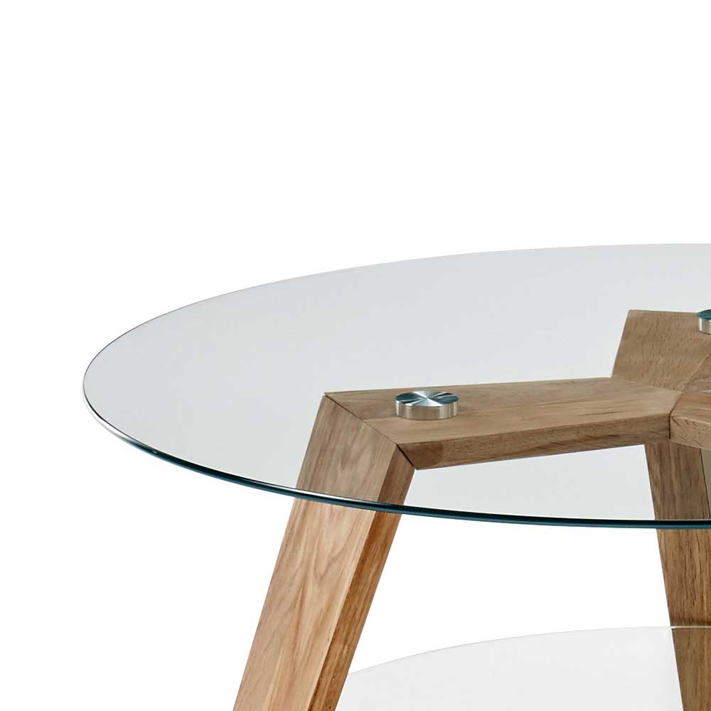 Runder Couchtisch mit zwei Glasplatten - Liaria