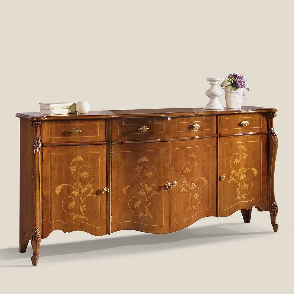 Sideboard in Nussbaum mit Ranken Dekor - Carlenna