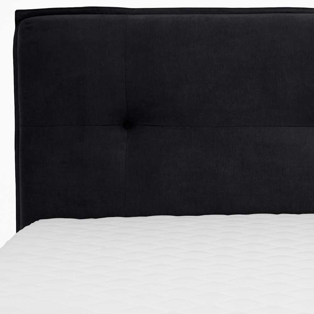 Schwarzes Boxspringbett mit Bettkasten - Luya