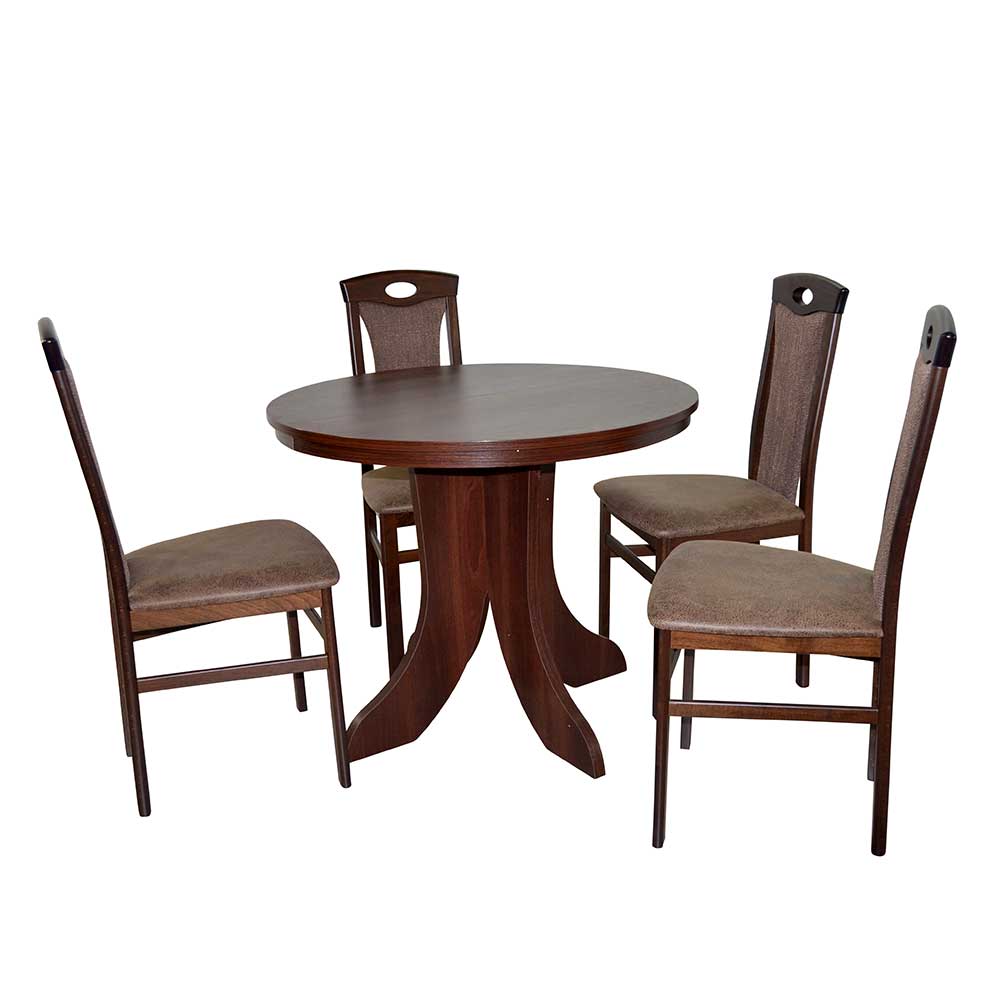 Braune Esszimmer Sitzgruppe Set - Ugian (fünfteilig)