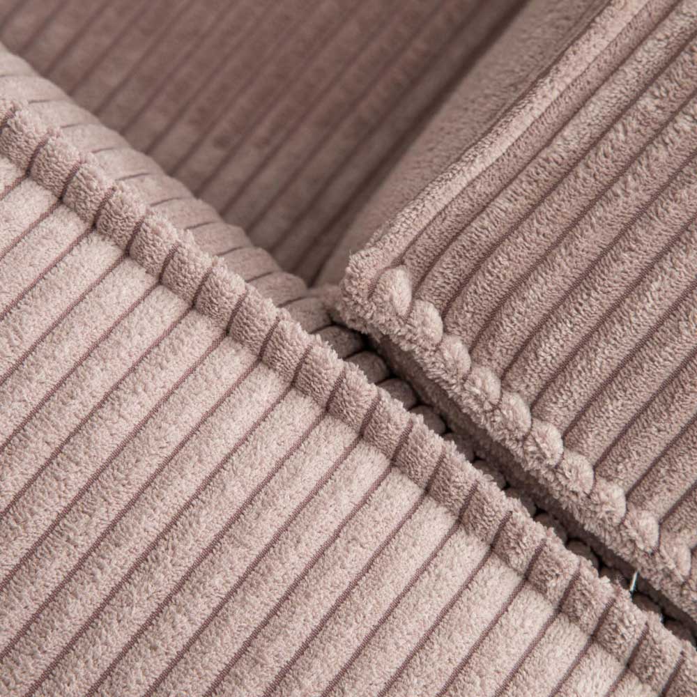 3 Sitzer Cord Ecksofa in Rosa - Zandras