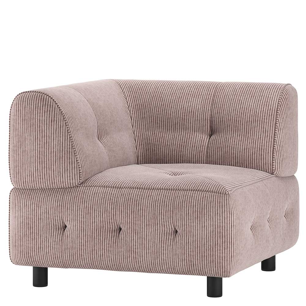 Modulsofa Eckelement aus Cord Mauve - Samorah