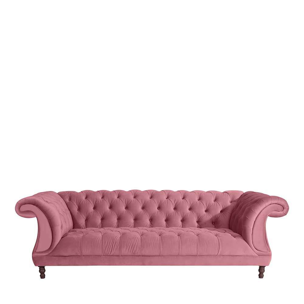 Barock Design Couch in Rosa Samtvelours - Clewono