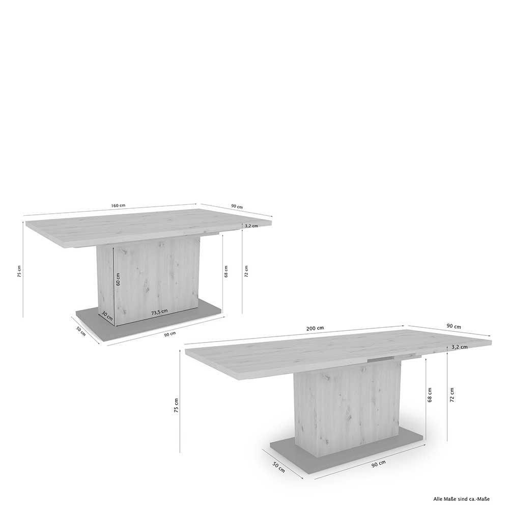 Esszimmer Ausziehtisch in Altholz Dekor - Danida