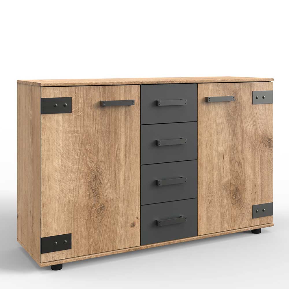 130 cm breites Sideboard in Plankeneiche NB - Enegal