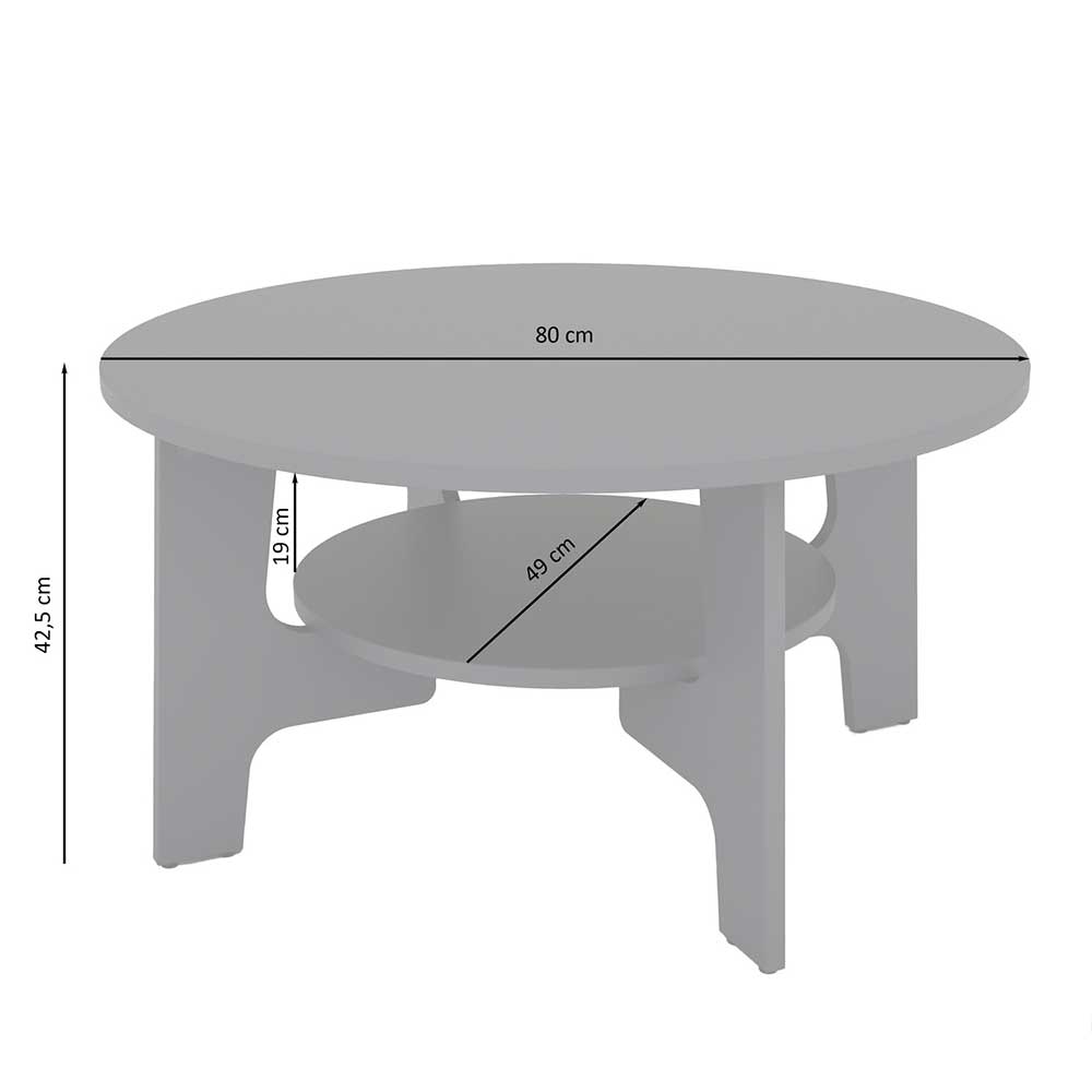 Runder Couchtisch in Altholz Optik - Scandrec