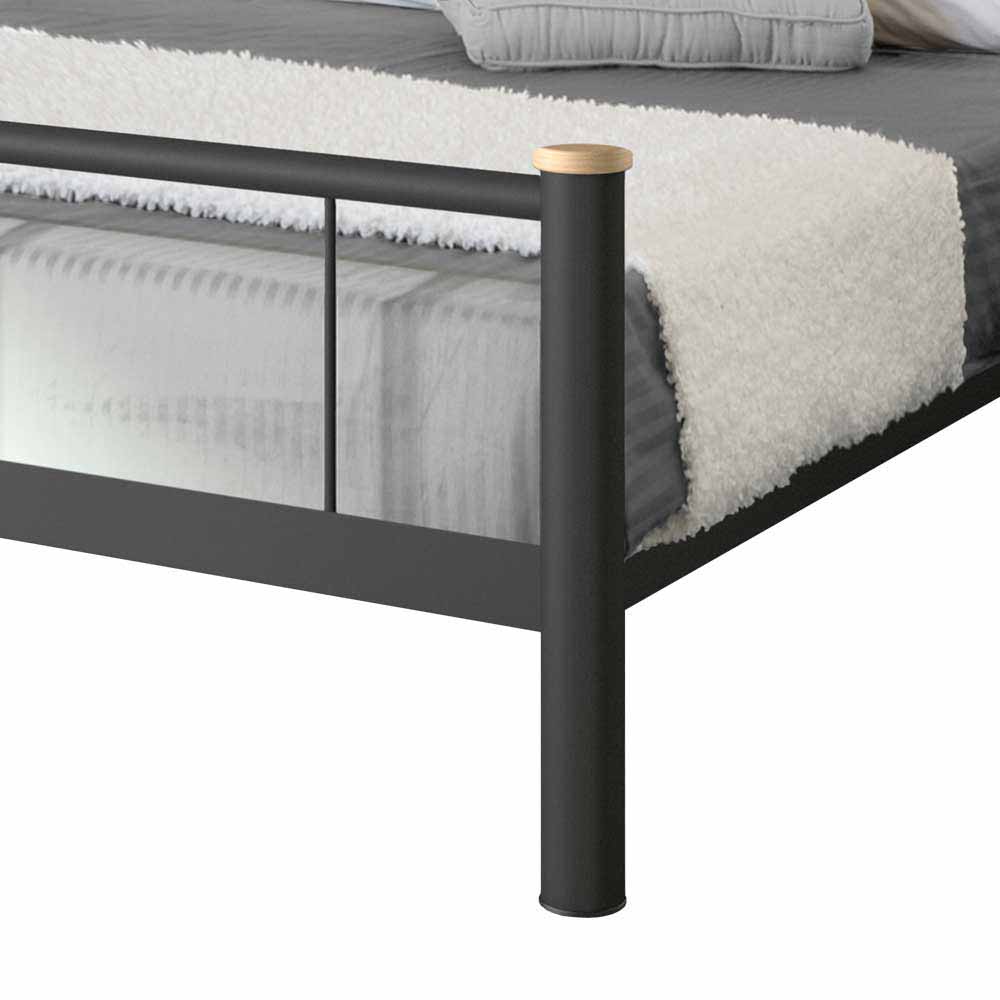 Futonbett Amsolia in Schwarz Metall