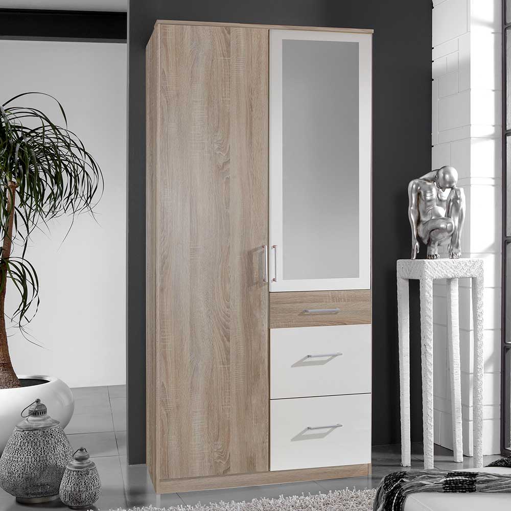 91 cm breiter Kombi-Kleiderschrank mit Spiegel - Coros