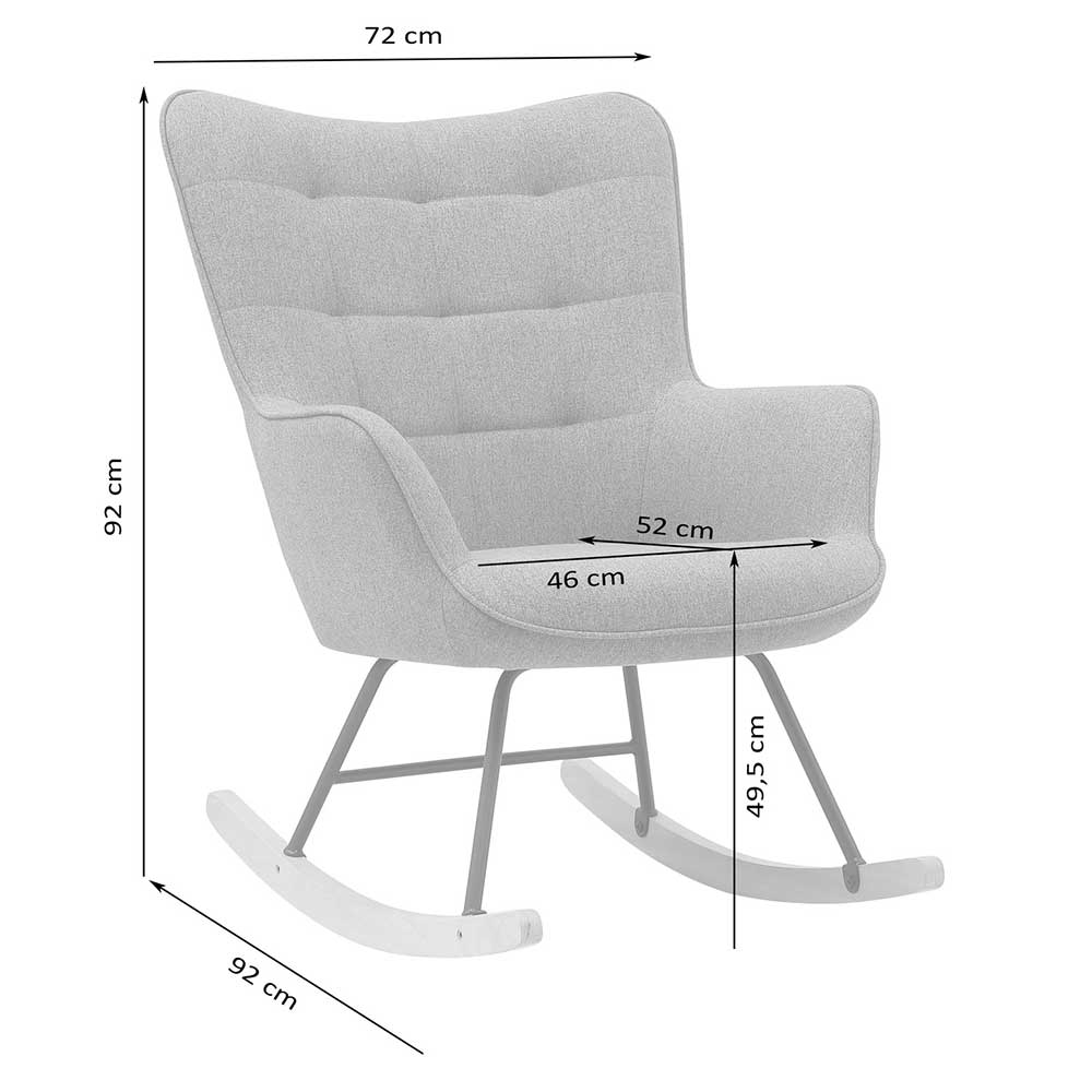 Stoff Schaukelstuhl im Skandi Design - Monique