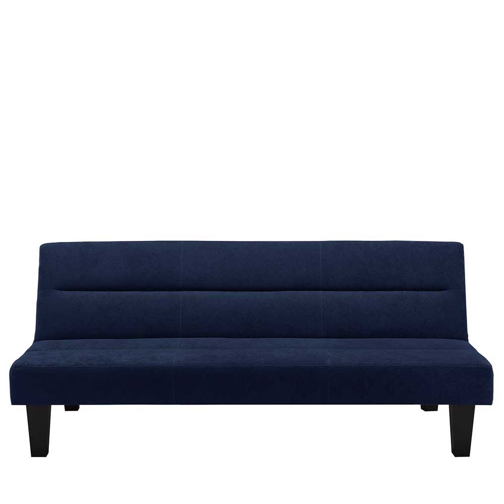 Microfaser Schlafsofa in Blau mit Schwarz - Hanniba