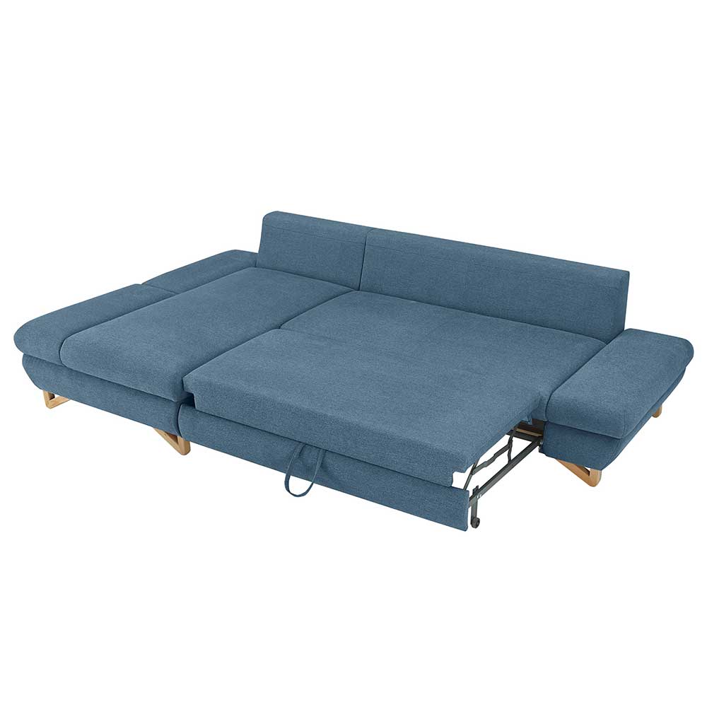 Polsterecke Schlafsofa in Blau - Baonga