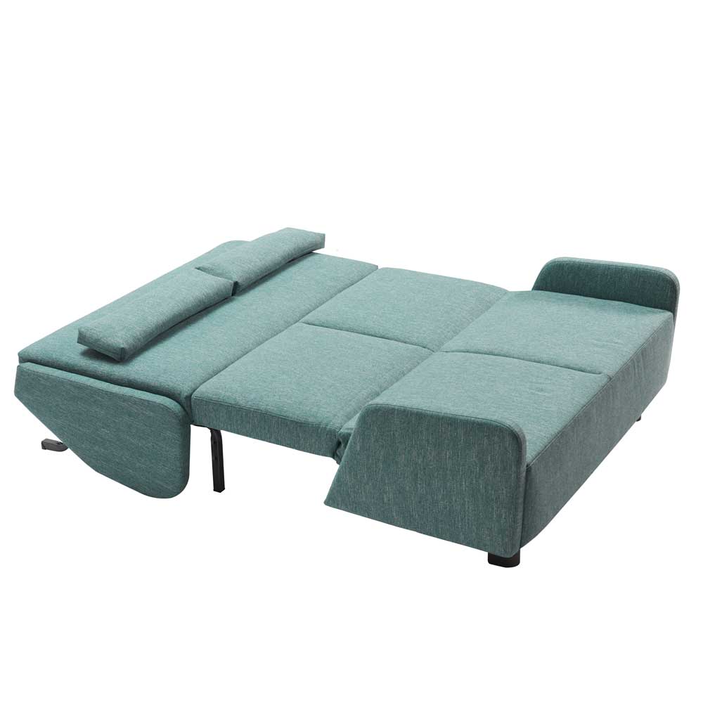 Webstoff Schlafsofa in Petrol Blau - Fancya