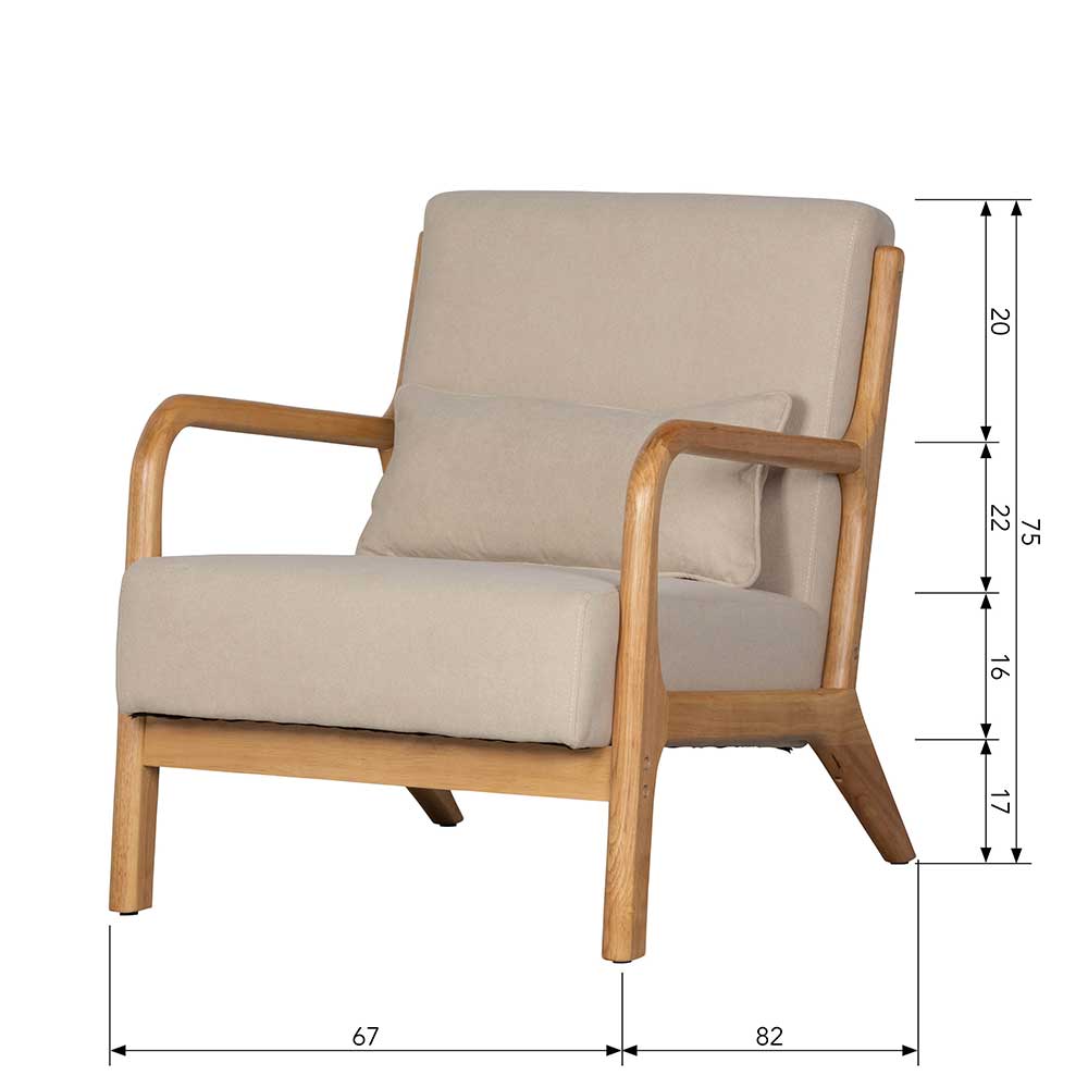 Retro Sessel mit Holzgestell - Lardosia