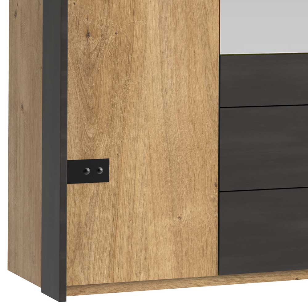 200x216x58 Kombi-Kleiderschrank mit Spiegeln - Bram