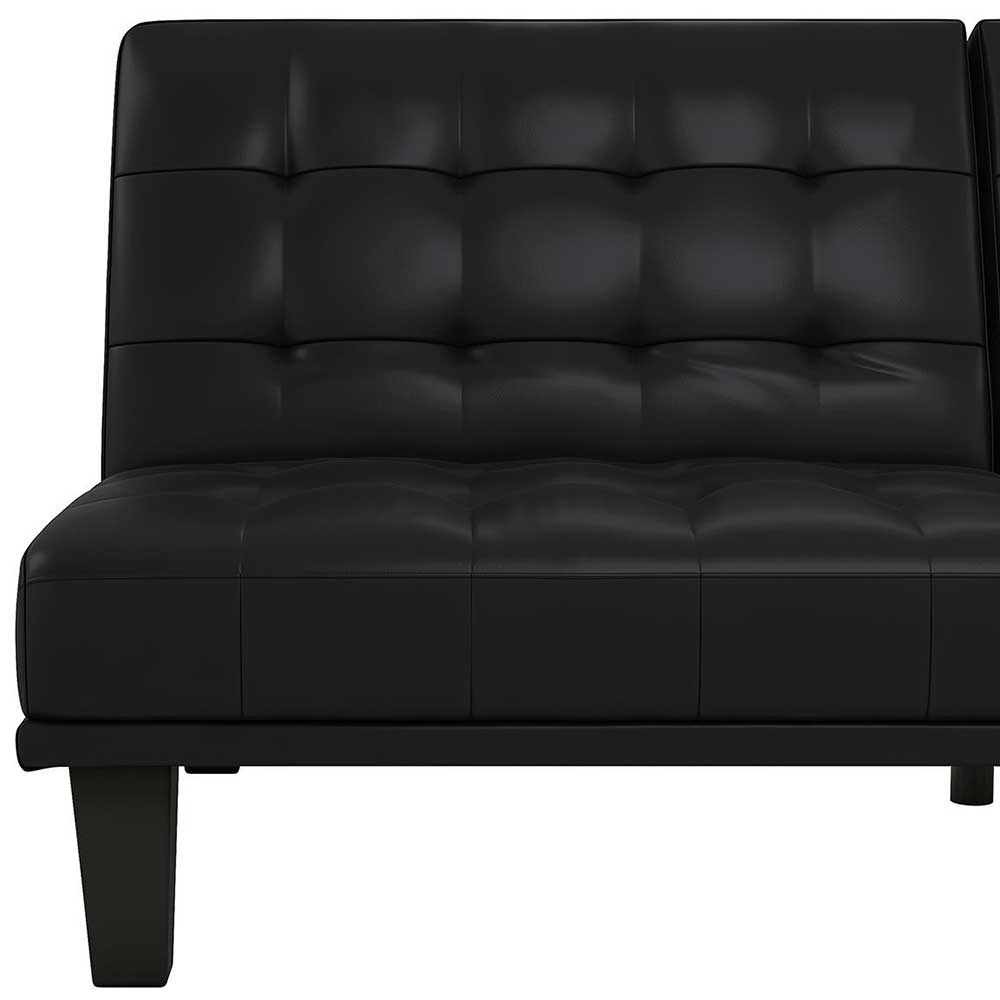 Kunstleder Schlafcouch in Schwarz - Venjar