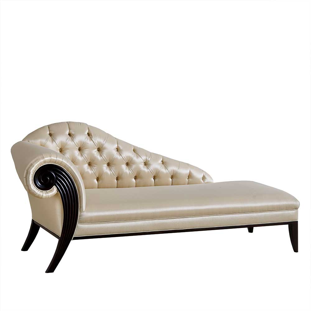 Modern Art Deco Recamiere in Creme und Schwarz - Ghaz