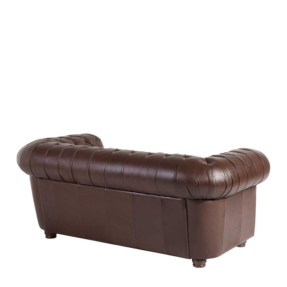 Chesterfield Sofa in Braun Wischleder - Cementa