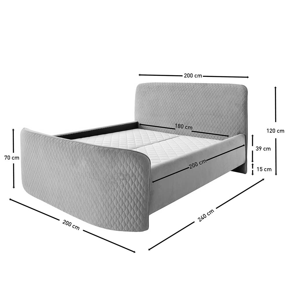 Mintgrünes Komplettbett mit Matratzen - Vreneturia