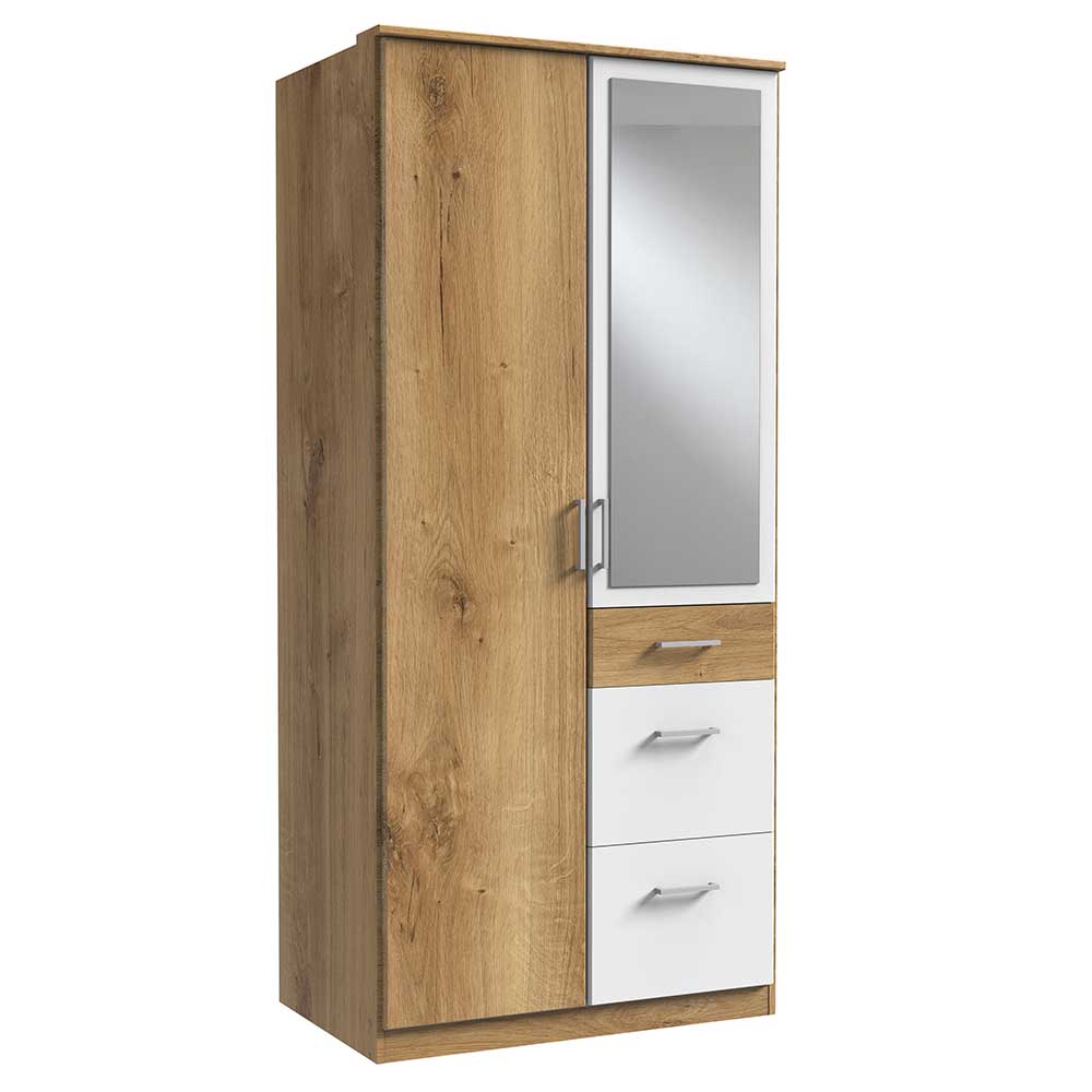 2-türiger Kleiderschrank mit Spiegel modern - Curacao