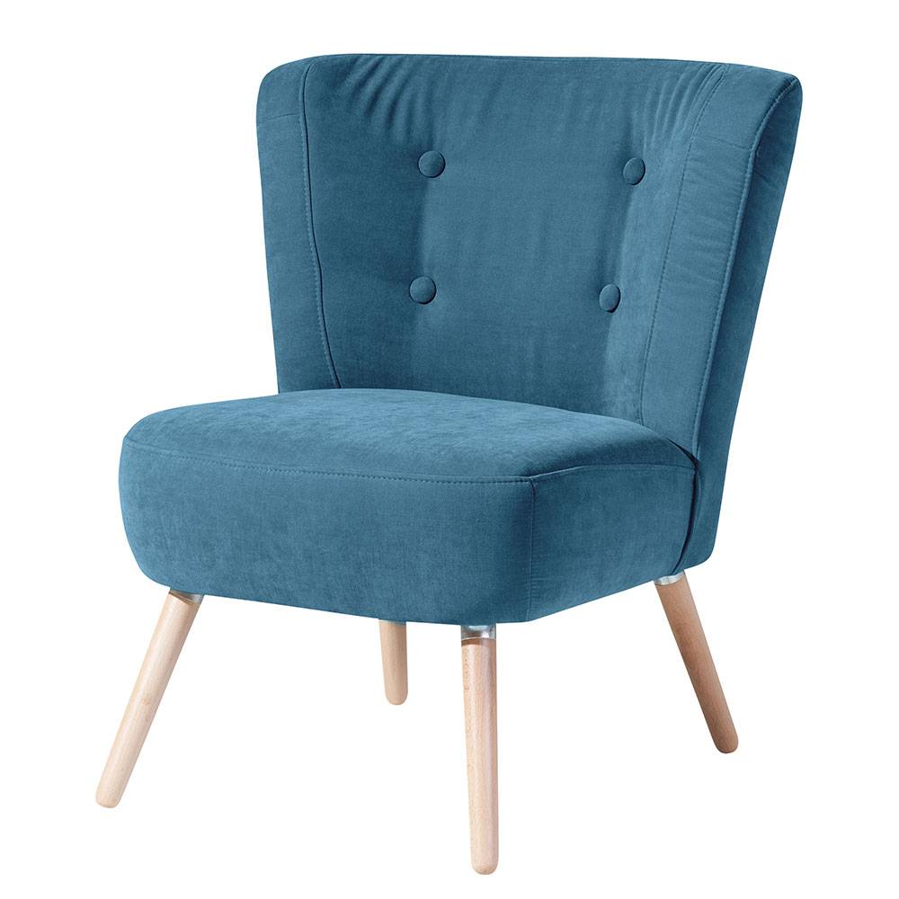 Sessel in Petrol Blau Velours - Curedo