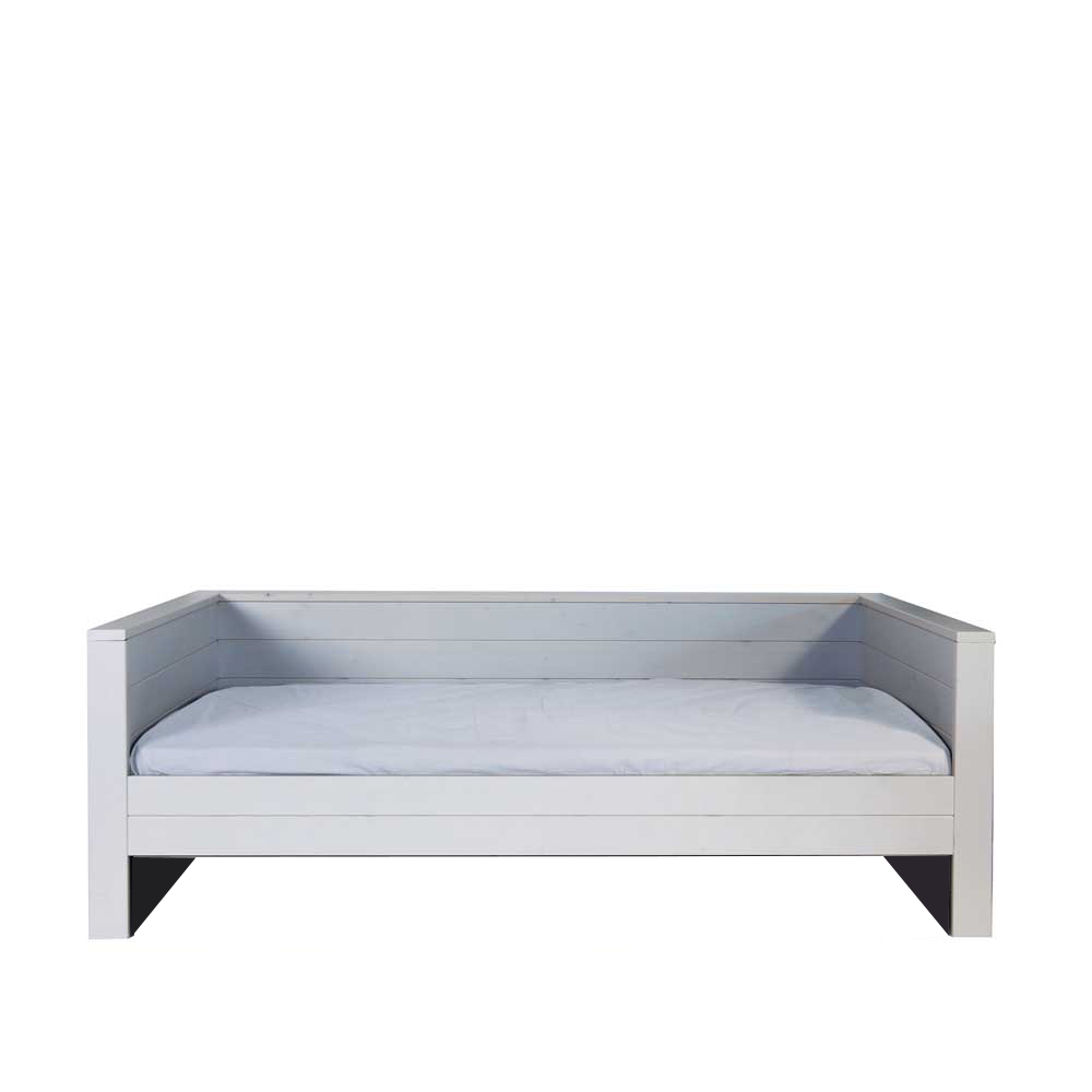 Massivholz Sofabett Brasdon in Beton Grau