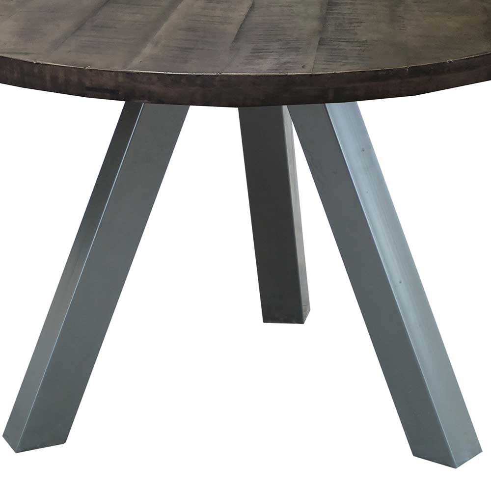 120cm runder Holz Esstisch in Grey Wash - Nicoletta