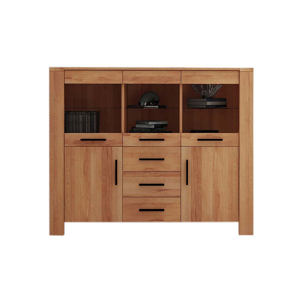 Wohnzimmer Highboard Mosniak aus Kernbuche Massivholz