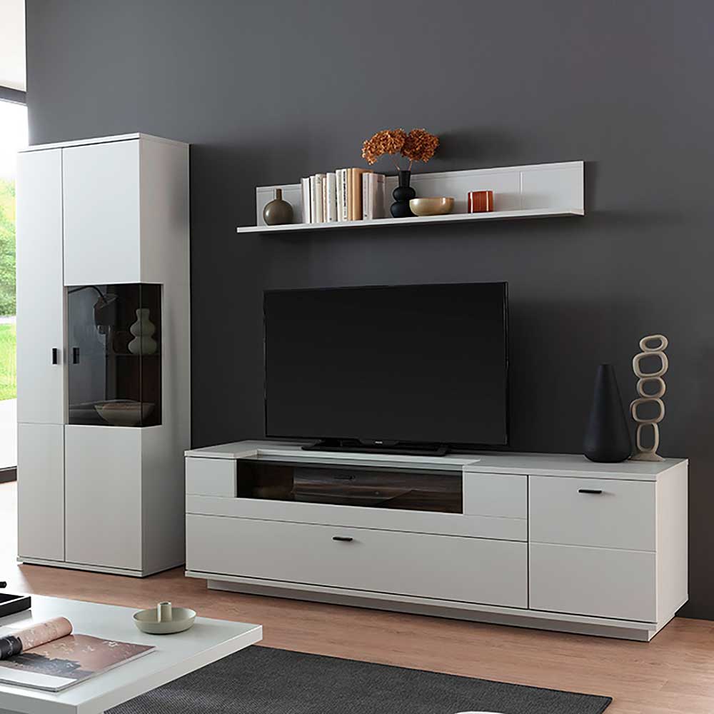 Wohnzimmer TV Anbauwand 270 cm breit - Apulco (dreiteilig)