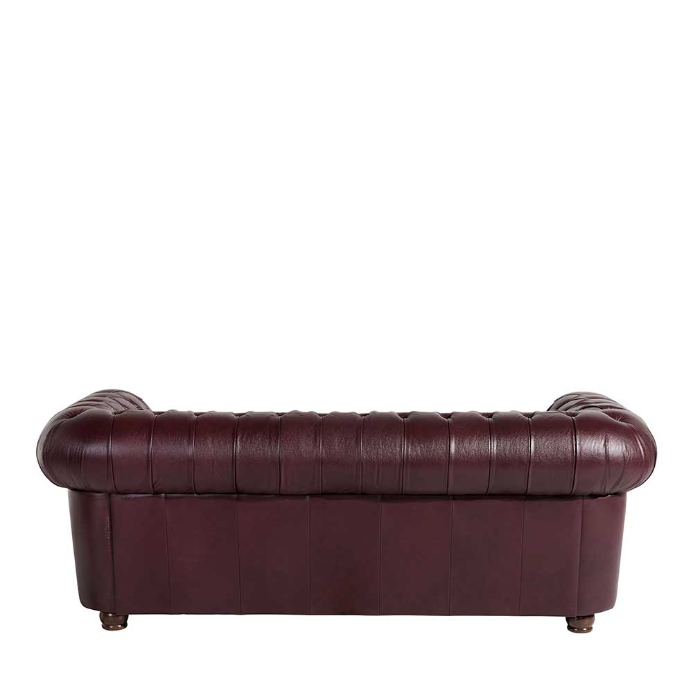 Chesterfield Ledercouch in Rotbraun - Geoloro