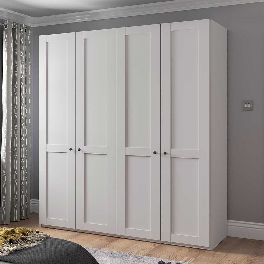 Schlafzimmer Kleiderschrank in Weiß 4-türig - Flinn