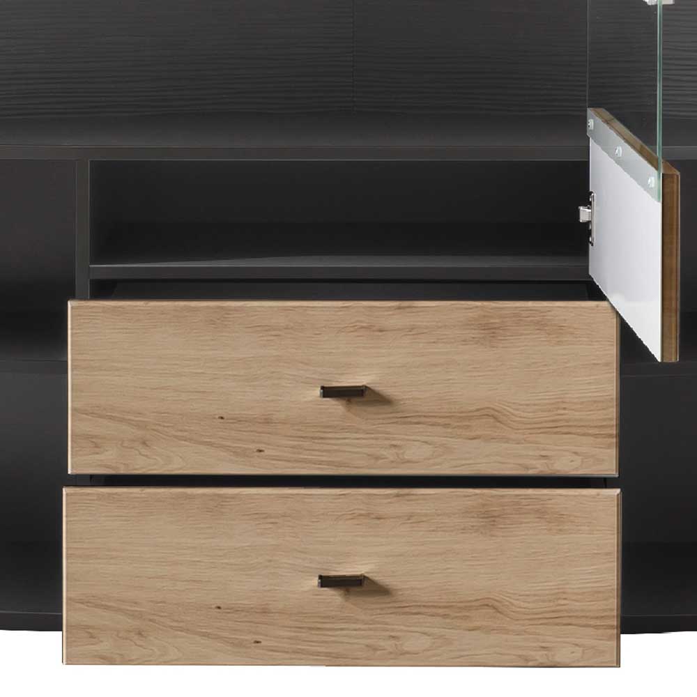 Design Sideboard mit Glaseinsatz - Lyneka