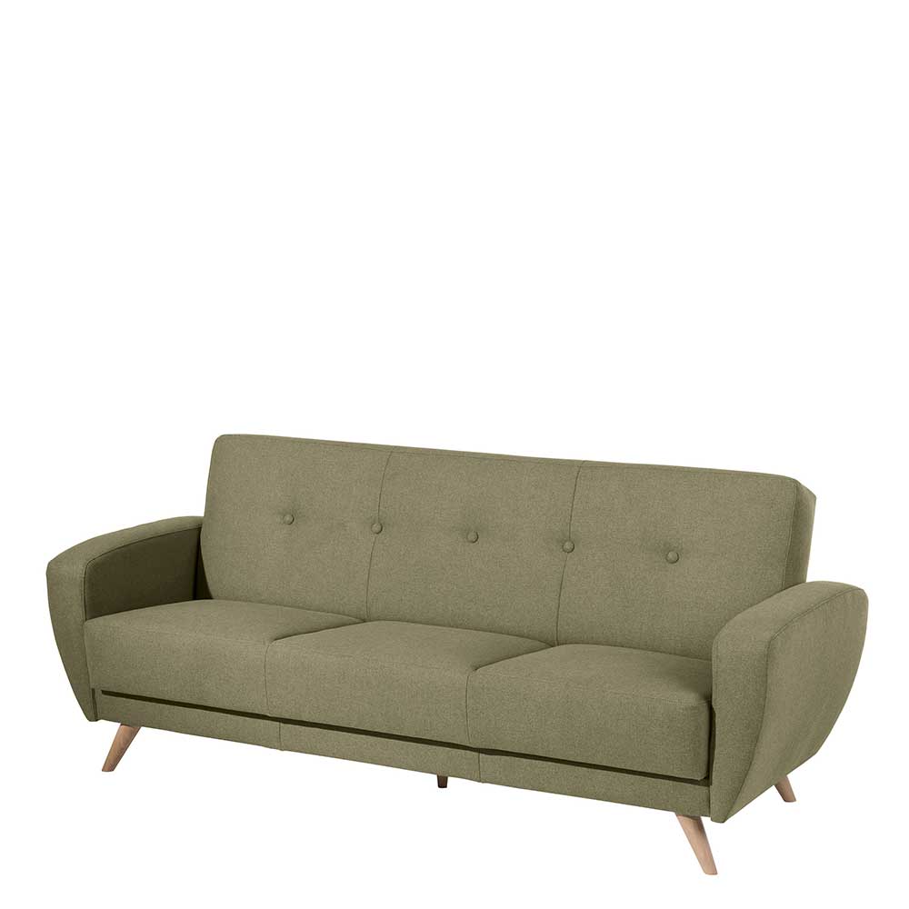 Microfaser Schlafsofa in Oliv Grün - Dexter