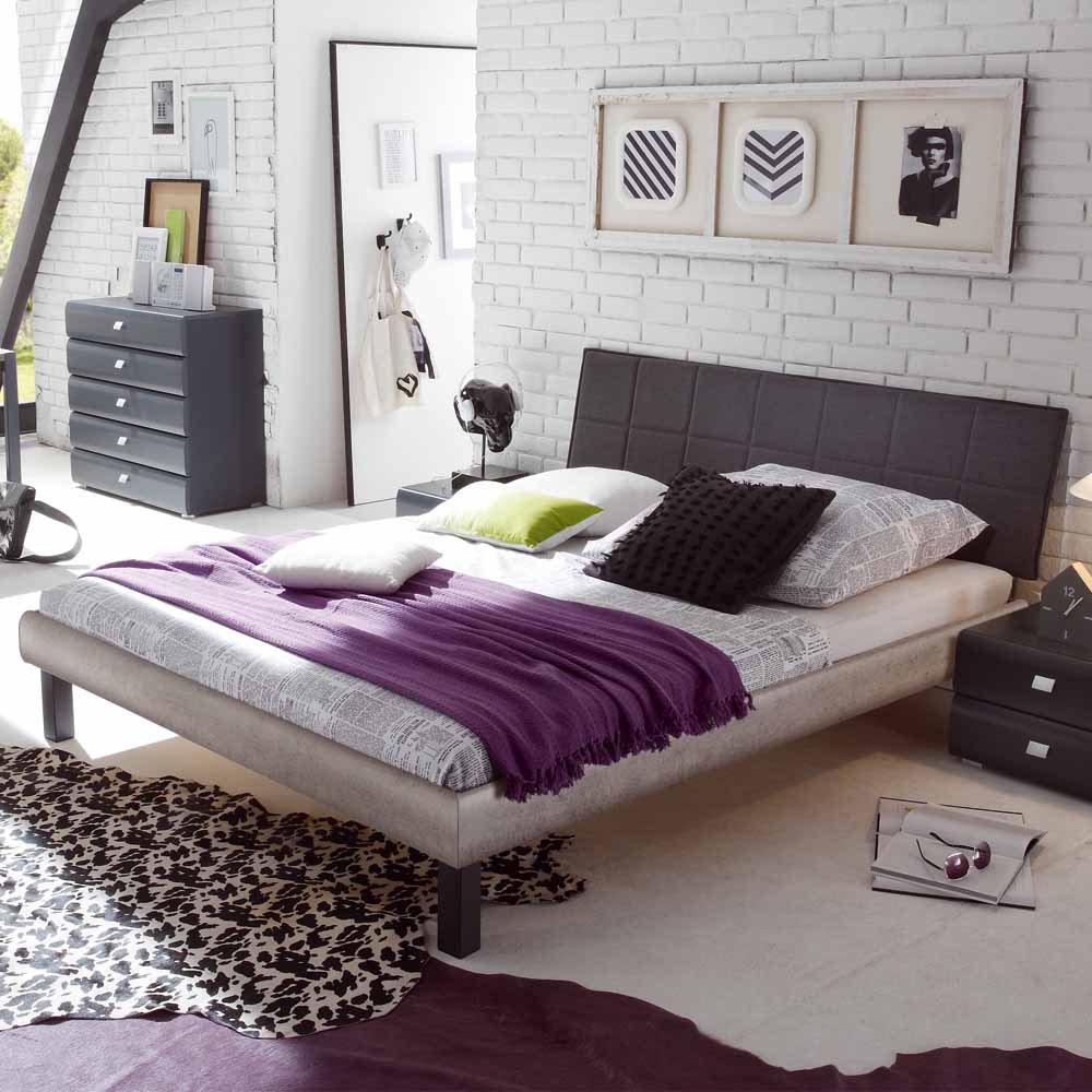 Modernes Bett Concista in Beton-Optik