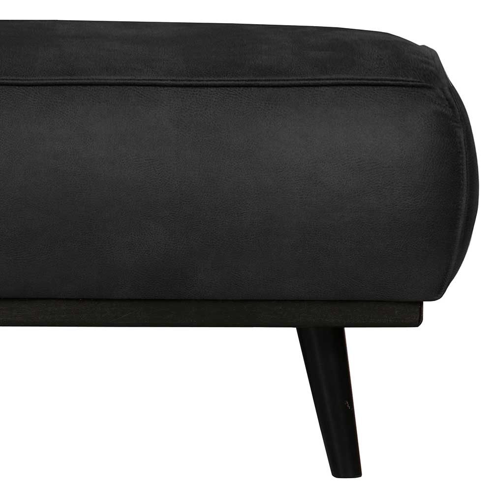 Hocker mit Kunstwildleder in Schwarz - Zaisan