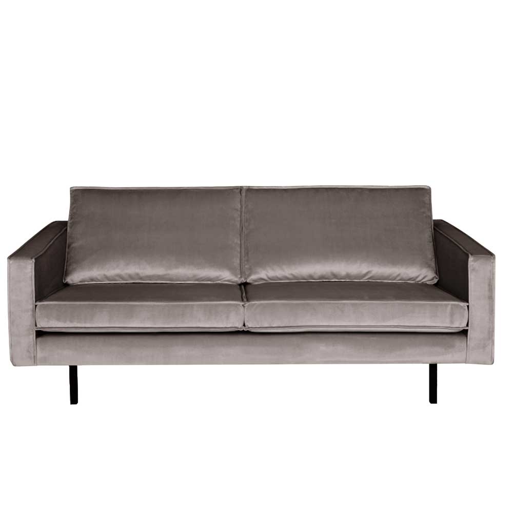 Samt Couch in Taupe Museo im Retro Design