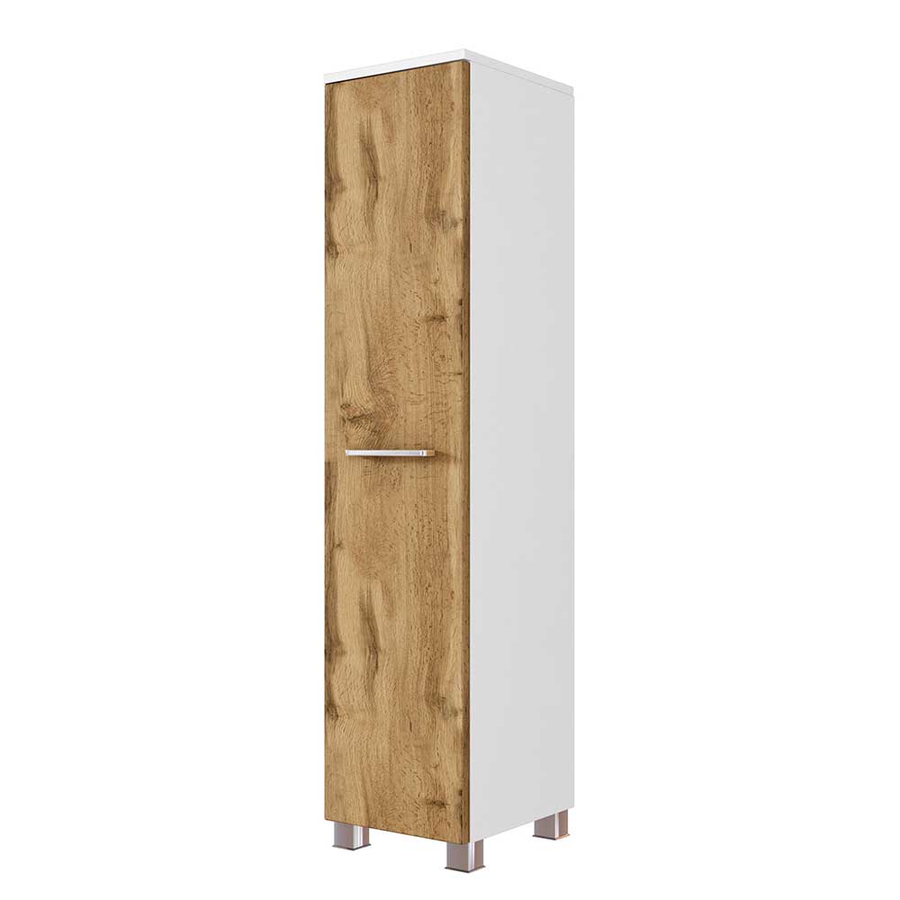 30x130x27 Badschrank mit Wildeiche Front - Schanov