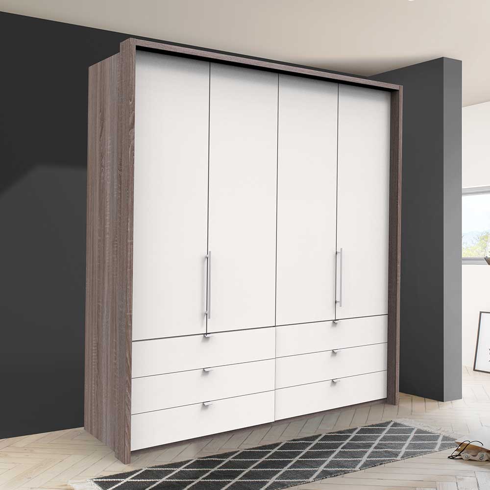 200 cm Kombi Kleiderschrank mit 58 cm Tiefe - Tivierto