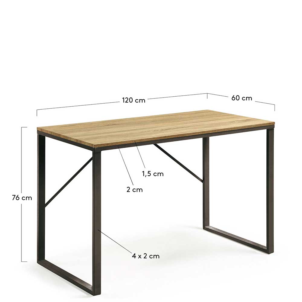 120x60 Bügelgestell Schreibtisch in Holz Dekor - Future