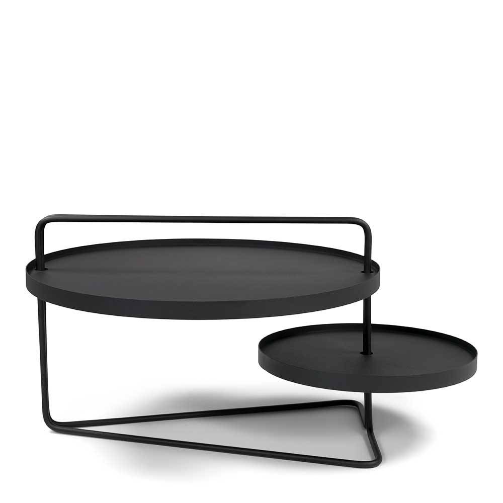 Design Couchtisch mit zwei Platten rund - Cluster