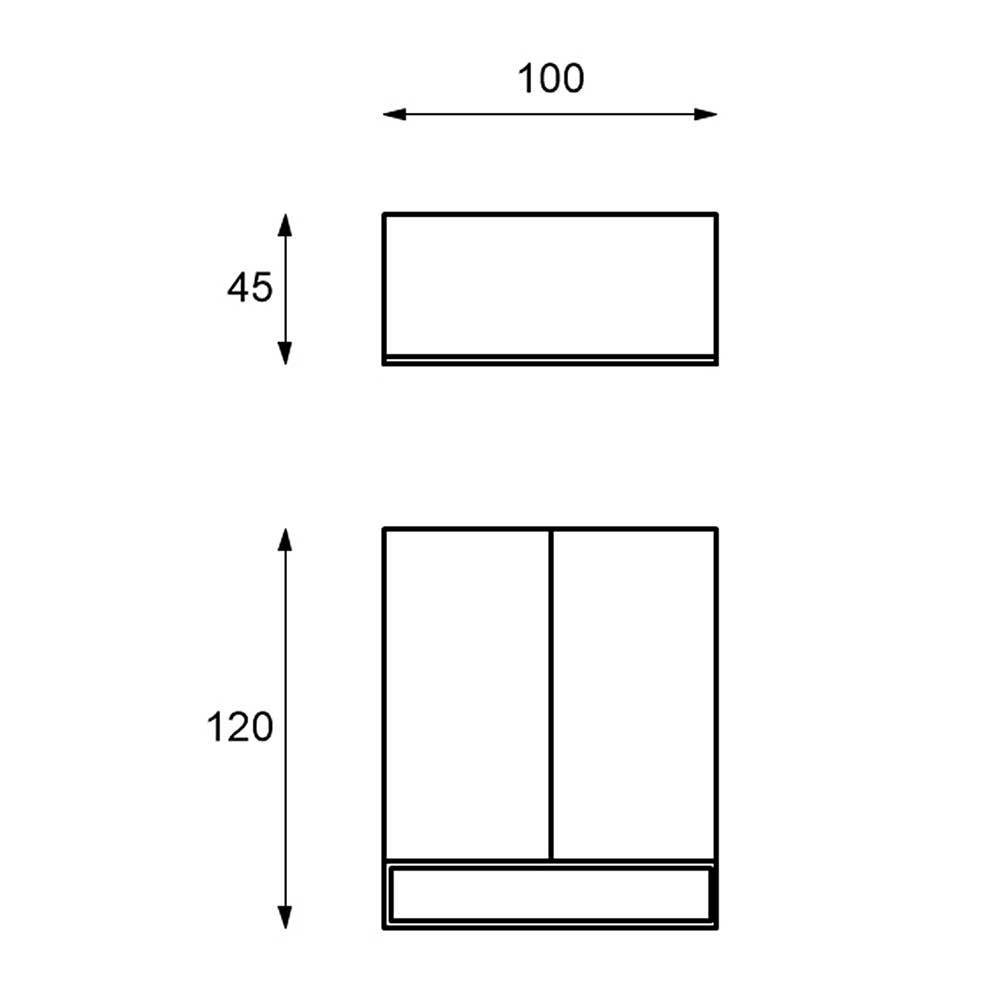 100x120x45 cm Massivholz Schrank mit zwei Türen - Laccia