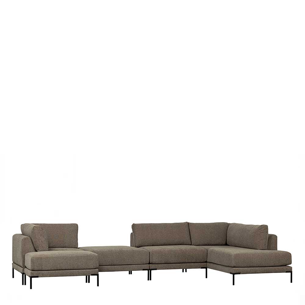 Sofa aus Modulen in Taupe Stoff - Birte