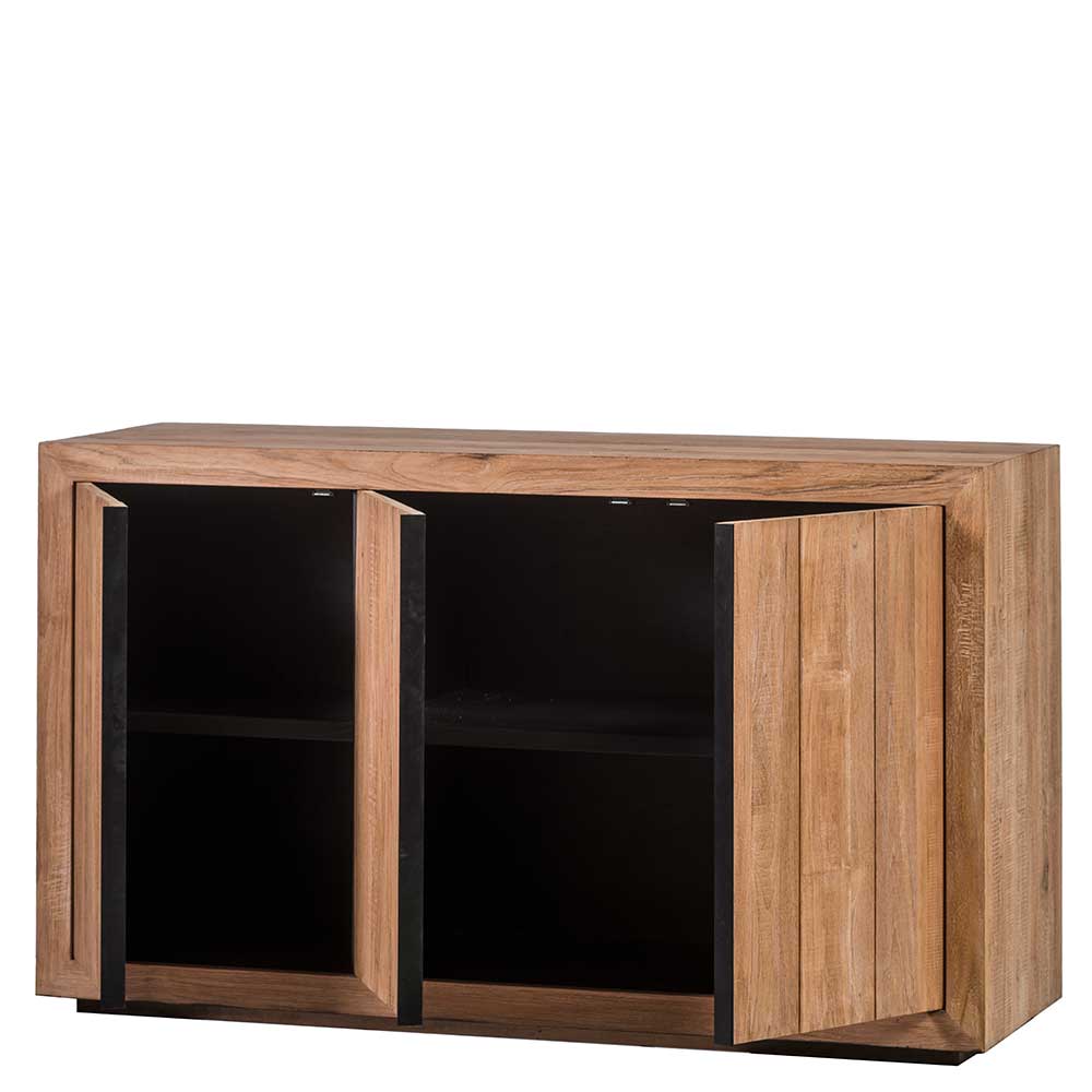 3-türiges Sideboard aus Teak Massivholz - Myons