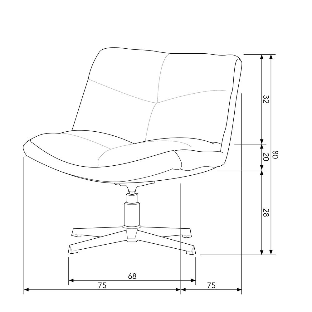 Boucle Drehsessel in Offwhite - Coroco