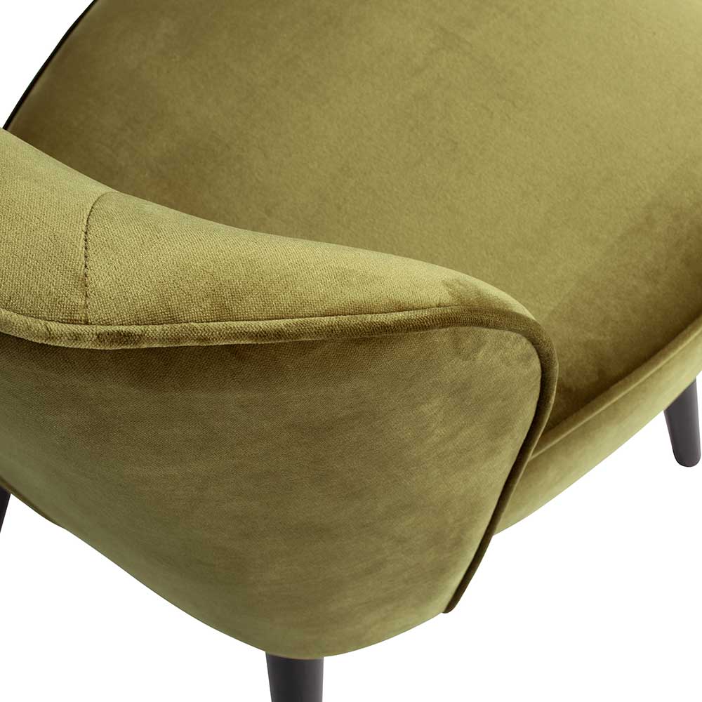 Samt Retro Sessel in Khaki Grün - Giva