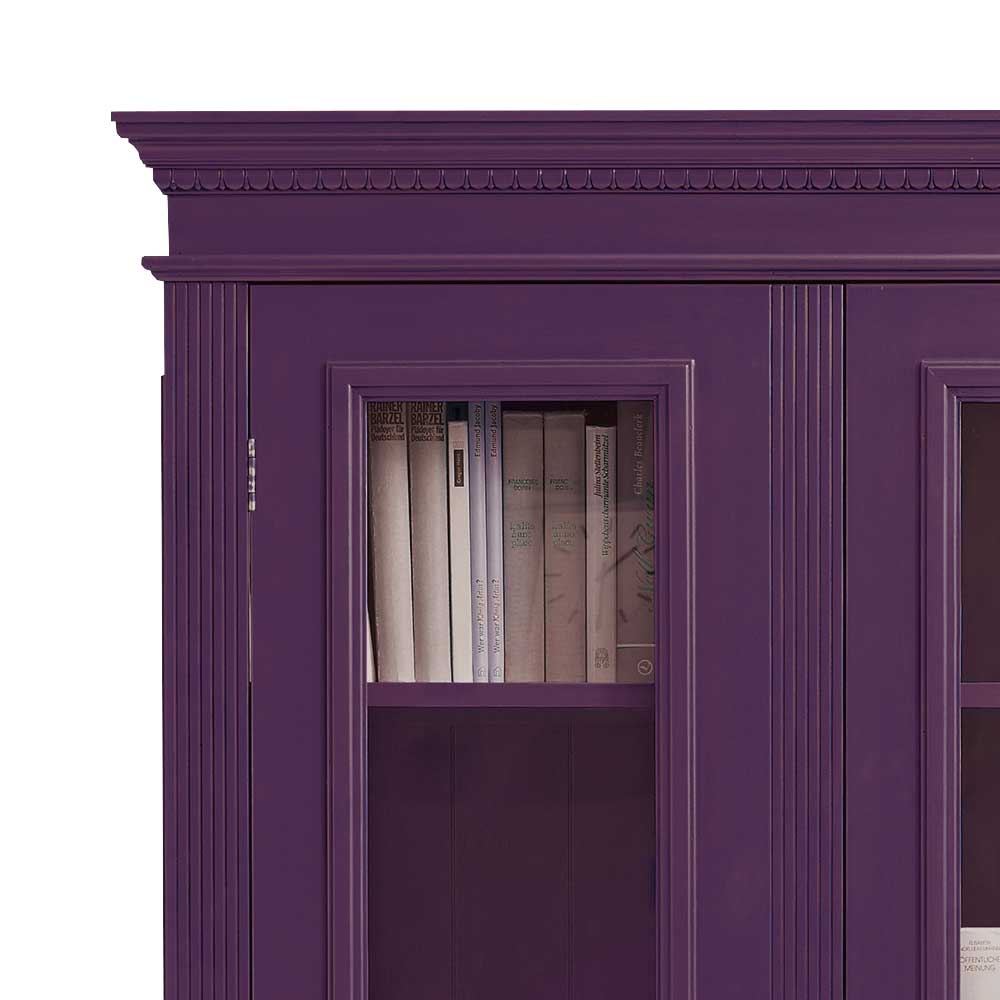 Massivholz Vitrine Siza in Violett