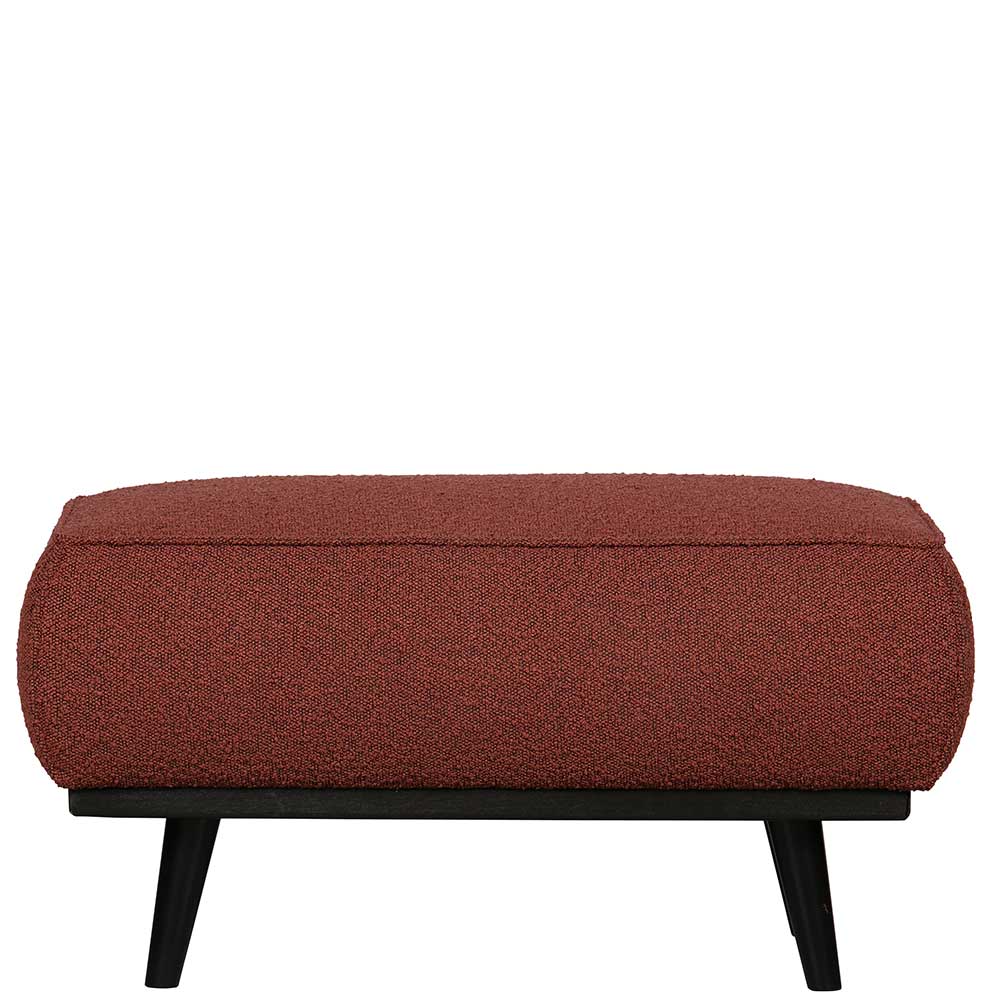 Moderner Stoffhocker Boucle in Rotbraun - Anizia